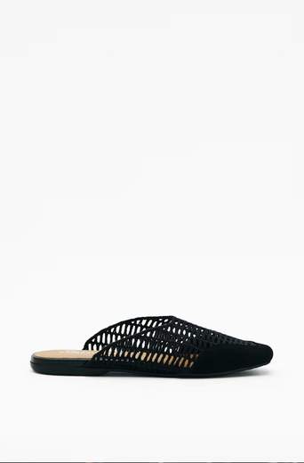 PATRIZIA PEPE MULES IN CROCHET CON PUNTA IN SUEDE