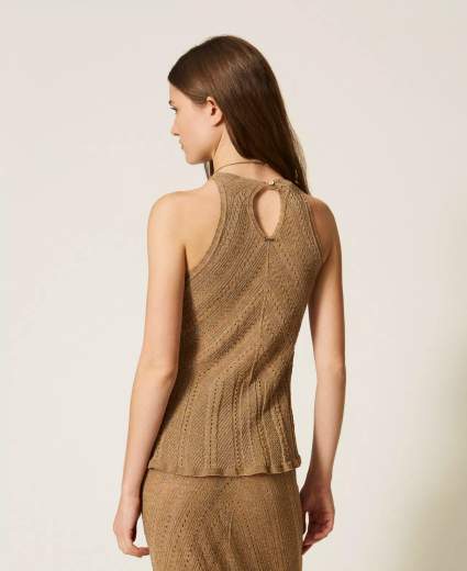 TWINSET TOP IN MISTO LINO