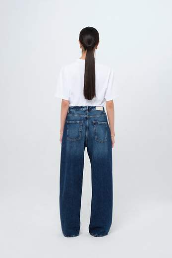 ICON DENIM JEANS A GAMBA LARGA DONNA