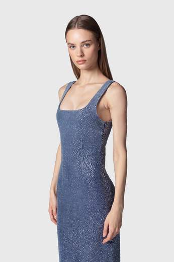 TWENTYFOURHAITCH TUBINO IN DENIM CON STRASS