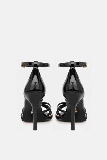 TWENTYFOURHAITCH SANDALO IN VERNICE A GABBIA