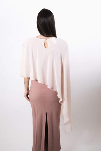 PATRIZIA PEPE PONCHO IN GEORGETTE ASIMMETRICO