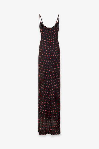 MAR DE MARGARITAS ABITO LUNGO IN CREPE CON SPACCO