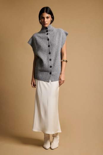 BEJADE GILET COLLO ALTO CON BOTTONI