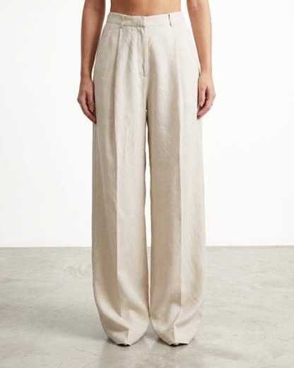 rame PANTALONE PALAZZO MISTO LINO