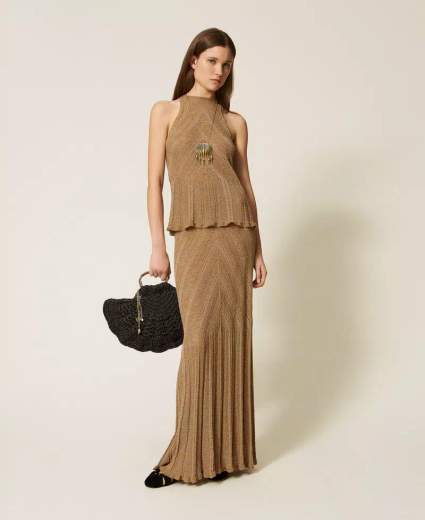 TWINSET GONNA LUNGA IN LINO