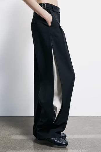 PATRIZIA PEPE PANTALONE A PALAZZO IN GABARDINA