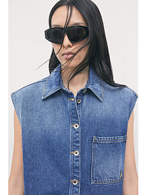 PATRIZIA PEPE GILET IN DENIM