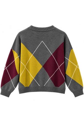 VICOLO CARDIGAN CROP A ROMBI