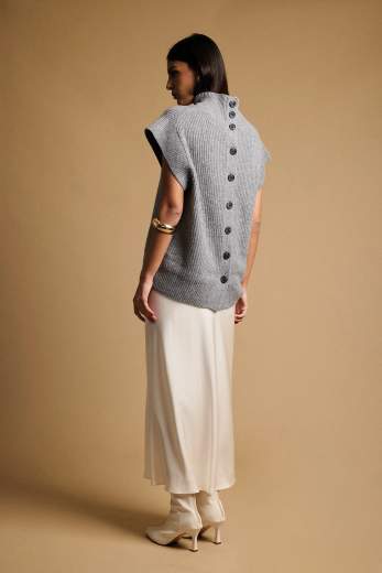 BEJADE GILET COLLO ALTO CON BOTTONI