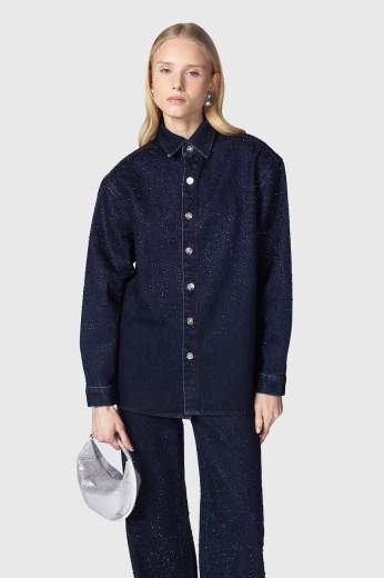 TWENTYFOURHAITCH CAMICIA OVER CON STRASS