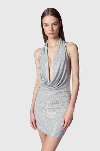 TWENTYFOURHAITCH MINI DRESS CON STRASS