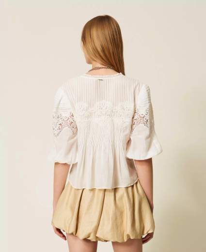 TWINSET SHORT BALOON EFFETTO LAMINATO