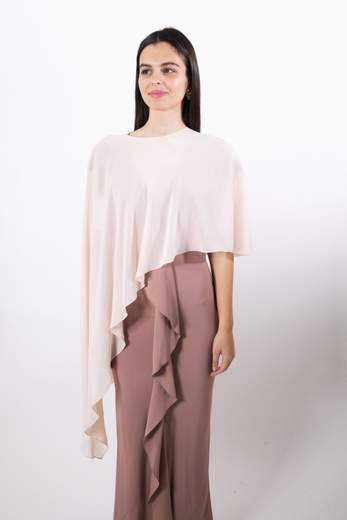 PATRIZIA PEPE PONCHO IN GEORGETTE ASIMMETRICO