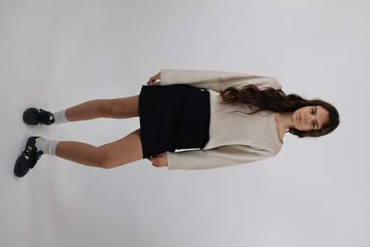 SOLO TRE MINIGONNA NERA DONNA