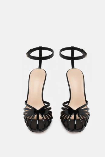 TWENTYFOURHAITCH SANDALO IN VERNICE A GABBIA