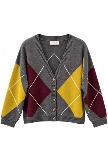 VICOLO CARDIGAN CROP A ROMBI