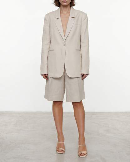 rame BLAZER MONOPETTO MISTO LINO