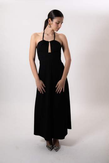 Cristinaeffe ABITO NERO CON SCOLLO A GOCCIA