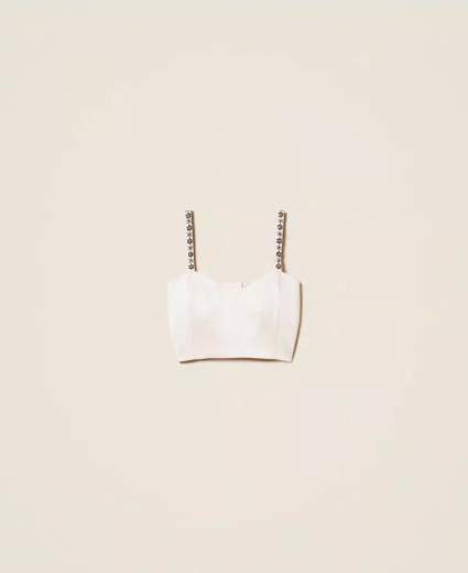 TWINSET TOP CROPPED IN DUCHESSE
