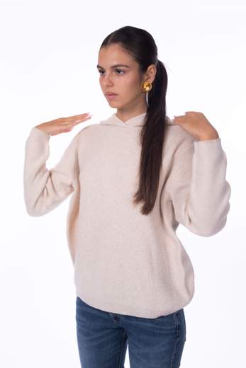 BEJADE FELPA IN MAGLIA CON CAPPUCCIO