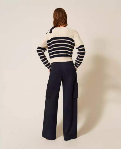 TWINSET PANTALONE CARGO IN GABARDINA