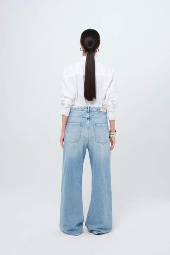 ICON DENIM JEANS A GAMBA LARGA DONNA