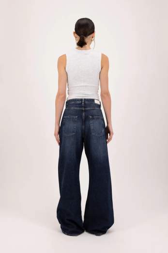 ICON DENIM JEANS A GAMBA LARGA COTONE RIGIDO