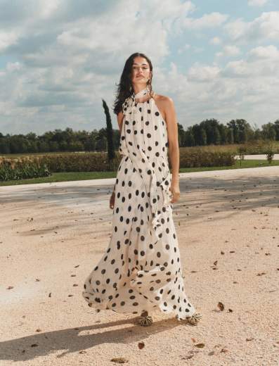 Marella ABITO IN GEORGETTE SCOLLO ALL'AMERICANA