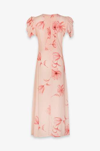 MAR DE MARGARITAS ABITO MIDI CON DRAPPEGGIO