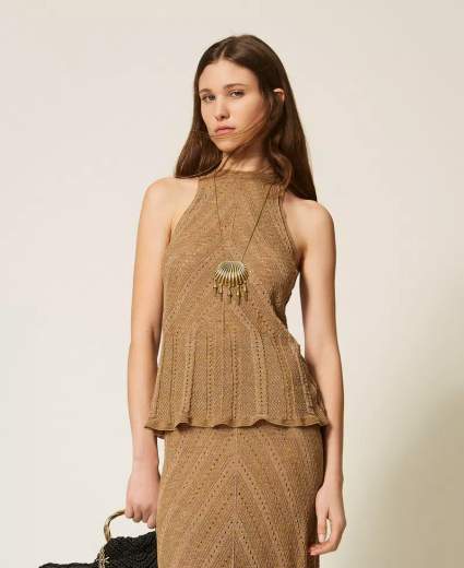 TWINSET TOP IN MISTO LINO