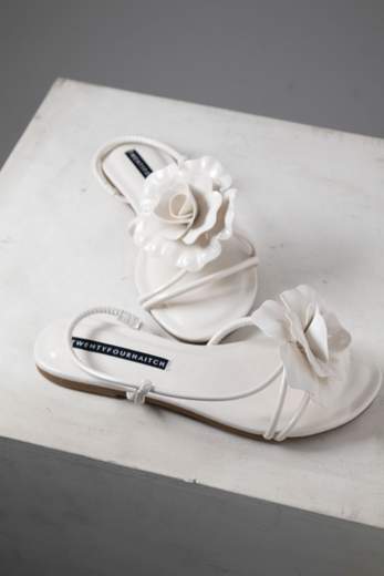 TWENTYFOURHAITCH SANDALO IN VERNICE FLOREALE