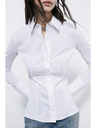 PATRIZIA PEPE CAMICIA IN POPELINE SLIM