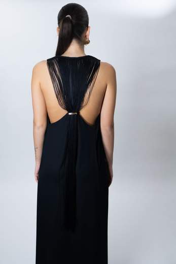 rame ABITO LUNGO SMANICATO