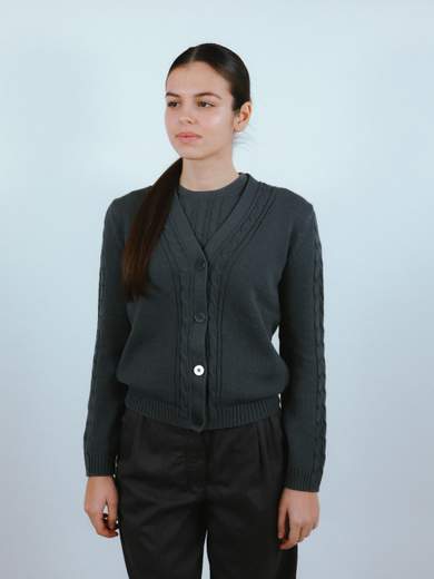 MM Max Mara CARDIGAN CROP CON TRECCIA
