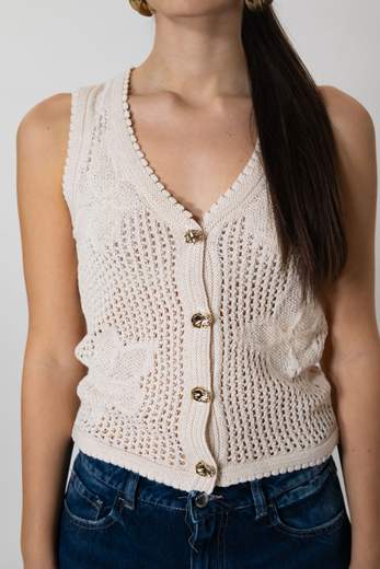 Marella GILET IN MAGLIA CROCHET