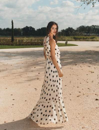 Marella ABITO IN GEORGETTE SCOLLO ALL'AMERICANA
