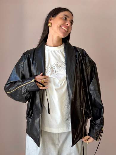 NINEMINUTES THE VIRGO CROP ECO LEATHER