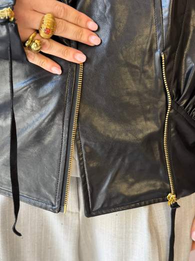 NINEMINUTES THE VIRGO CROP ECO LEATHER