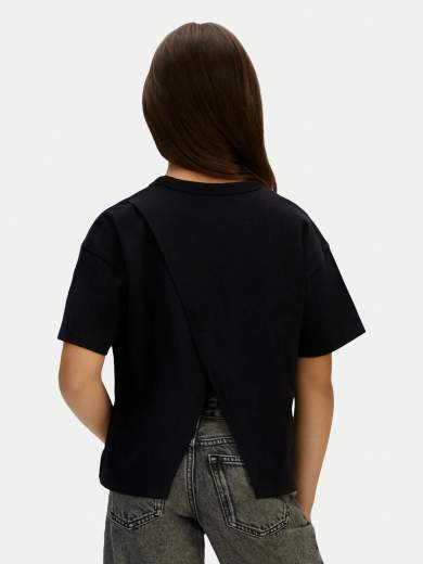 Calvin Klein Bambina T-shirt Con Logo Aplicato,apertura Posteriore.