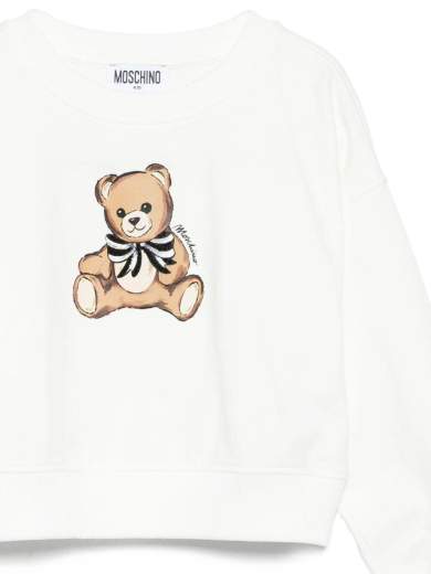 Moschino Neonata Felpa Per Neonata Stampa Teddy Con Fiocco In Paillettes.