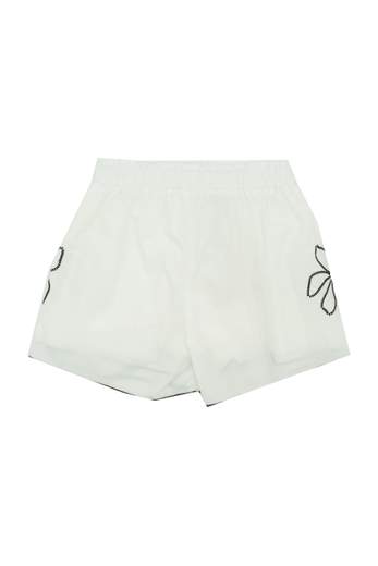 Manila Grace Bambina Shorts Per Bambina Bianco Con Ricamo Nero.