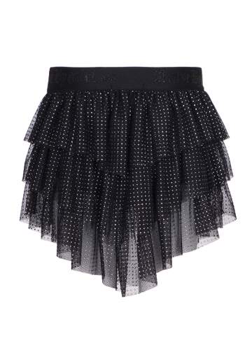 Aniye By Girl Bambina Gonna In Tulle Nera Con Borchie.