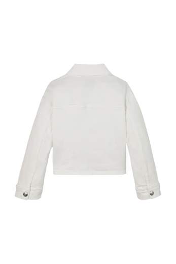 Calvin Klein Bambina Giubbino In Jeans Bianco.