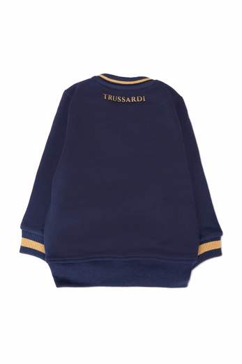 Trussardi Bambino Felpa Per Neonato Bordo Con Riga Colorata.