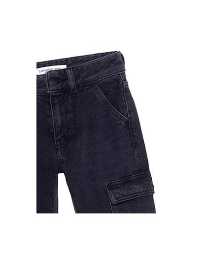 Calvin Klein Bambino Jeans Nero Per Ragazzo Con Tasconi Laterali.