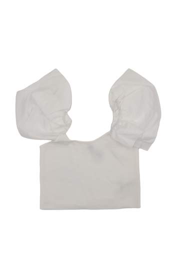 Manila Grace Bambina Top Fucsia In Maglia,maniche Con Voilant.