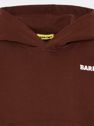 Barrow Bambino Felpa Marrone Con Cappuccio Stampa Logo Posteriore