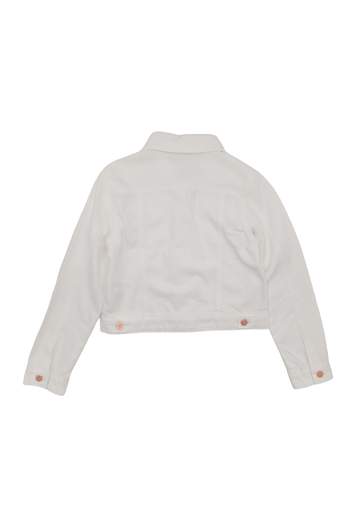 Manila Grace Bambina Giubbino Per Ragazza In Denim Bianco.