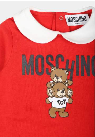 Neonato Tutina Con Colletto Stampa Logo E Teddy.
